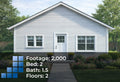 2 Bedroom 2-Floor 1½ Bath House Plan – PDF Download